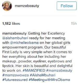 Aisha's make up artist on instagram