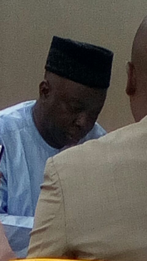 Akindele writing his statement in Force CID Headquarters